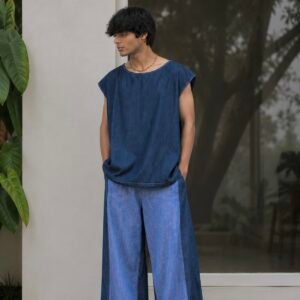 INDIGO DENIM VEST by Tarkshya