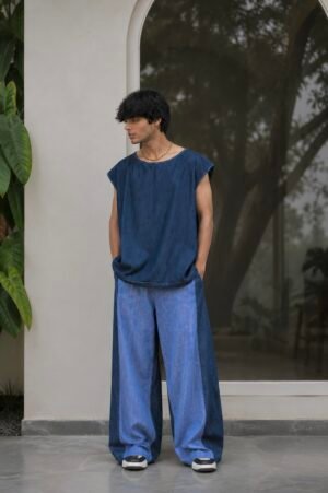 INDIGO DENIM VEST by Tarkshya